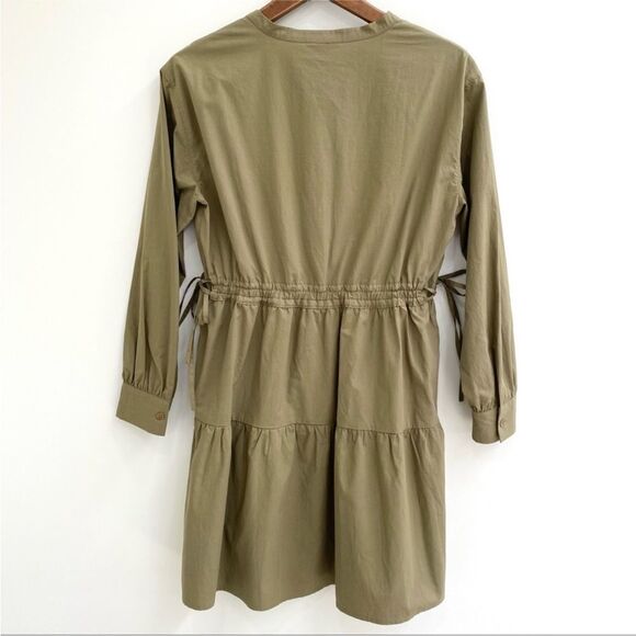 Rails Ivy Mini Moss Green Tie Waist Tiered Dress Women's Size Small - Picture 7 of 14